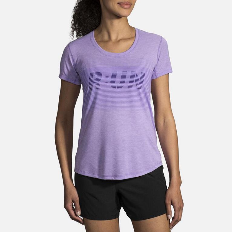 Brooks Distance Graphic Womens Running Tank Top - Purple - Indonesia (NMIH-45793)